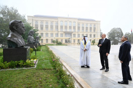 Presidents of Azerbaijan and United Arab Emirates viewed bullet-riddled monuments of prominent Azerbaijani figures in Shusha -PHOTO 