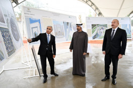 Presidents Ilham Aliyev and Sheikh Mohamed bin Zayed Al Nahyan reviewed construction progress at New Shusha Mosque