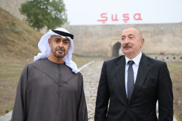 Presidents of Azerbaijan and the United Arab Emirates photographed in front of Shusha Fortress