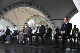 Presidents Ilham Aliyev and Sheikh Mohamed bin Zayed Al Nahyan watched Karabakh horses show at Jidir Duzu