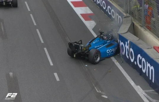 An accident occurred in the main race of the Azerbaijan Formula 2 Grand Prix
