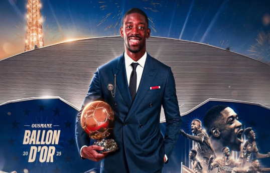 French striker Ousmane Dembele wins prestigious football award Ballon d’Or