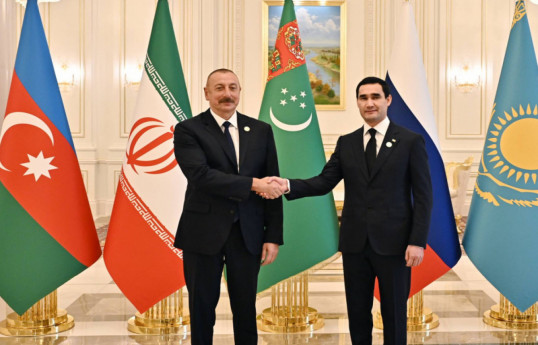 President of Azerbaijan Ilham Aliyev andPresident of Turkmenistan Serdar Berdimuhamedov