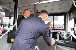 President Ilham Aliyev attended inauguration of BakuBus LLC’s Ganja Bus Depot-PHOTO 