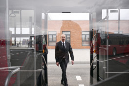 President Ilham Aliyev attended inauguration of BakuBus LLC’s Ganja Bus Depot-PHOTO 