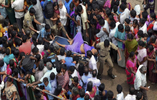 Death toll climbs to 38 in stampede in southern India