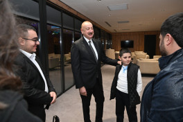 President Ilham Aliyev and Mehriban Aliyeva met with the children of martyrs at the opening of the CIS Games in Ganja