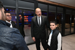 President Ilham Aliyev and Mehriban Aliyeva met with the children of martyrs at the opening of the CIS Games in Ganja