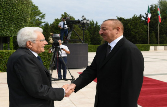 Official welcome ceremony was held in Baku for President of Italy Sergio Mattarella -UPDATED 