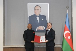 Azerbaijan FM Jeyhun Bayramov receives newly appointed Indian ambassador Abhay Kumar