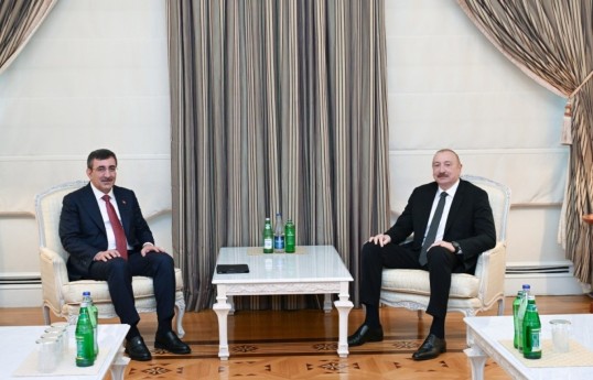 Vice President of the Republic of Türkiye Cevdet Yılmaz  and Ilham Aliyev, President of the Republic of Azerbaijan