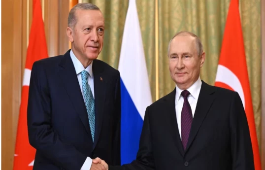Turkish ​President Tayyip ​Erdogan, Russian ​President Vladimir ‌Putin