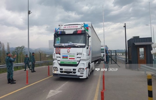 Humanitarian aid convoy sent from Azerbaijan crosses border and heads to Iran -PHOTO  -VIDEO 