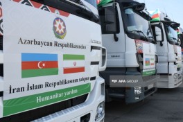 Humanitarian aid convoy sent from Azerbaijan crosses border and heads to Iran -PHOTO  -VIDEO 