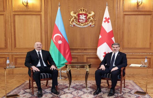 President of the Republic of Azerbaijan Ilham Aliyev, President of Georgia Mikheil Kavelashvili