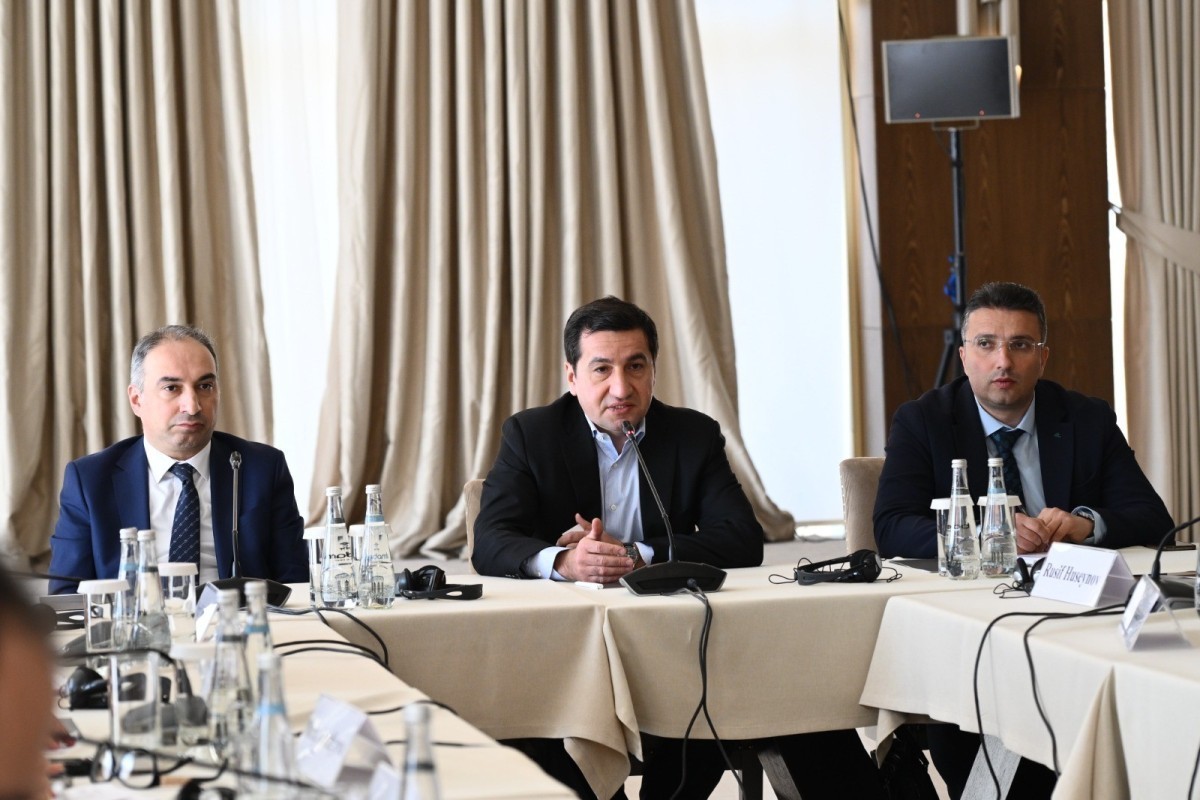 Hikmat Hajiyev shares post on meeting with participants of “Peace Bridge” initiative