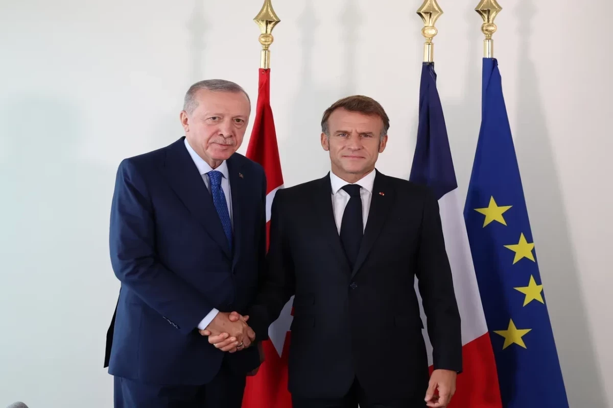 Turkish President Recep Tayyip Erdogan, French President Emmanuel Macron