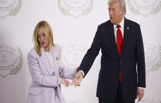Italy's prime minister Giorgia Meloni, US president Donald Trump