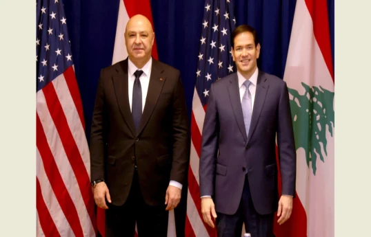 Lebanese President Joseph Aoun with U.S. Secretary of State Marco Rubio