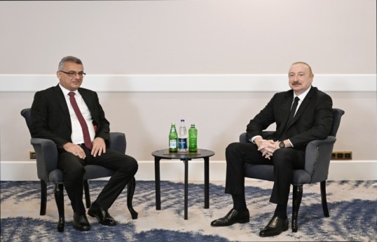President of the Turkish Republic of Northern Cyprus Tufan Erhürman and President of the Republic of Azerbaijan Ilham Aliyev