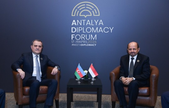 Minister of Foreign Affairs of the Republic of Azerbaijan Bayramov Jeyhun and Prime Minister, Minister of Foreign Affairs and Expatriates of the Republic of Yemen Shaya Mohsin Zindani