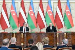 President of Azerbaijan Ilham Aliyev and President of Latvia Edgars Rinkēvičs delivered press statements-UPDATED 