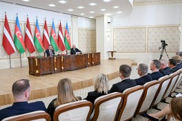 President of Azerbaijan Ilham Aliyev and President of Latvia Edgars Rinkēvičs delivered press statements-UPDATED 