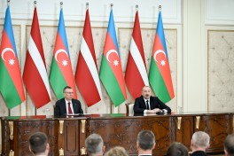 President of Azerbaijan Ilham Aliyev and President of Latvia Edgars Rinkēvičs delivered press statements-UPDATED 