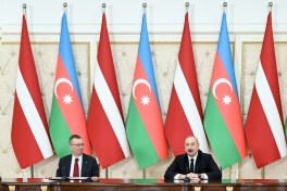 President of Azerbaijan Ilham Aliyev and President of Latvia Edgars Rinkēvičs delivered press statements-UPDATED 