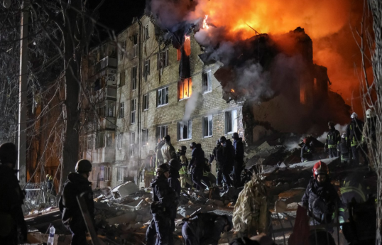 Russian attack triggers fire in apartment block in Ukraine's Dnipro, seven injured