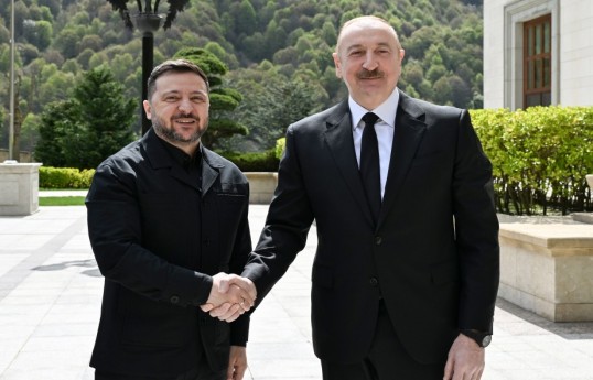 President of Ukraine Volodymyr Zelenskyy, and President of the Republic of Azerbaijan Ilham Aliyev