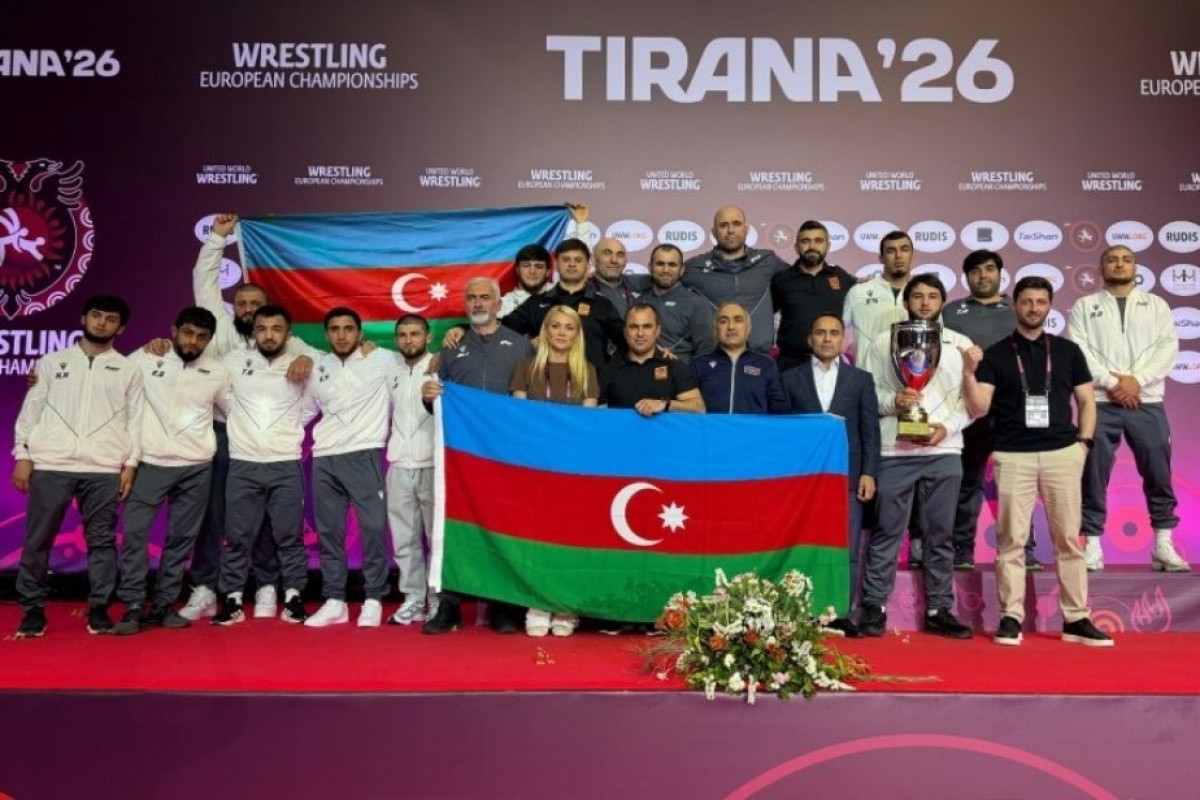 Azerbaijani national freestyle wrestling team becomes European champion for the 6th time