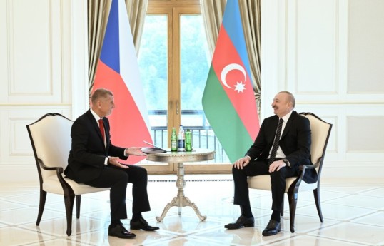 Prime Minister of the Czech Republic Andrej Babiš, and President of the Republic of Azerbaijan Ilham Aliyev