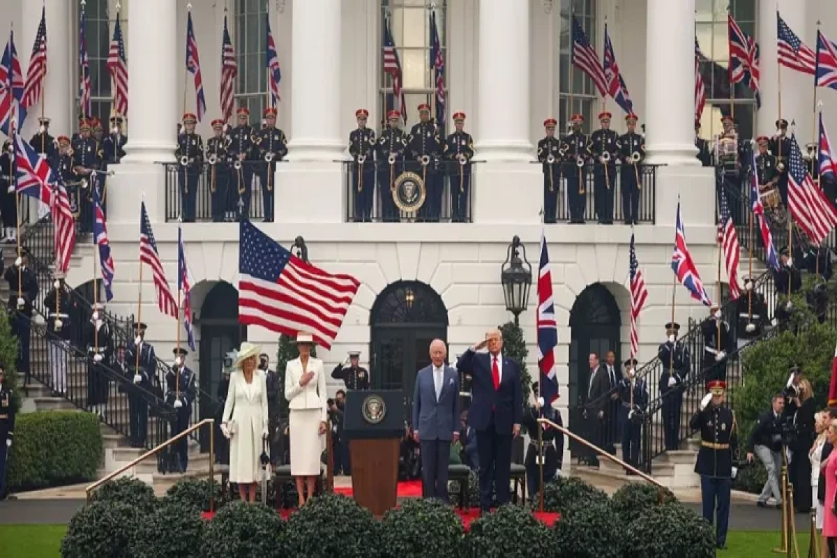Trump greets King Charles on 
