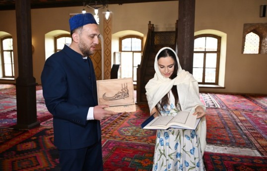 Leyla Aliyeva and Arzu Aliyeva visit Sheki Khan’s Mosque Complex