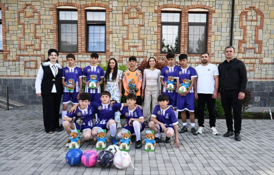 Leyla Aliyeva and Arzu Aliyeva visit Social Service Orphanage in Sheki