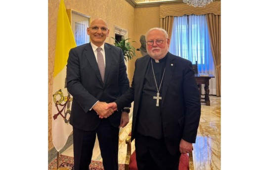 dinal Pietro Parolin, Secretary of State of the Holy See (Prime Minister), and Elchin Amirbayov, Special Representative of the President of Azerbaijan for Special Assignments