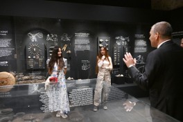 Leyla Aliyeva and Arzu Aliyeva attend opening of historical and architectural monuments after restoration in Sheki city - PHOTO 