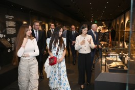 Leyla Aliyeva and Arzu Aliyeva attend opening of historical and architectural monuments after restoration in Sheki city - PHOTO 