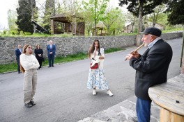 Leyla Aliyeva and Arzu Aliyeva attend opening of historical and architectural monuments after restoration in Sheki city - PHOTO 