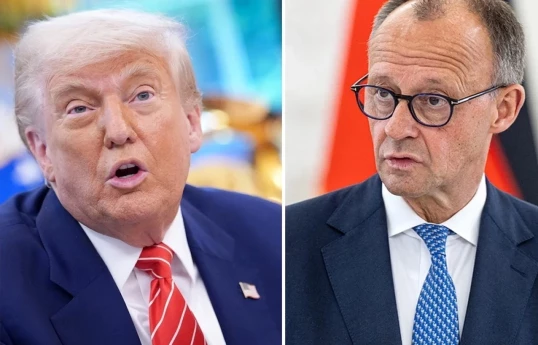 US President Donald Trump, German Chancellor Friedrich Merz