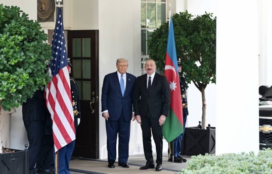 U.S. President Donald Trump and President of the Republic of Azerbaijan Ilham Aliyev
