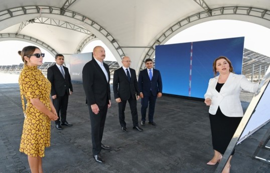 President Ilham Aliyev inspected construction progress of “Shams 1” and “Garbi Ufug” solar power plants in Nakhchivan