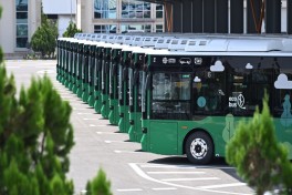 President Ilham Aliyev viewed new electric buses and inspected reconstruction progress of railway infrastructure in Nakhchivan