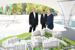 President Ilham Aliyev laid foundation stone for social housing complex in Nakhchivan city