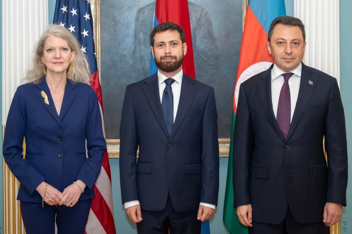 U.S. Under Secretary of State for Political Affairs Allison M. Hooker, Armenian Deputy Foreign Minister Vahan Kostanyan,  Azerbaijani Deputy Foreign Minister Elnur Mammadov