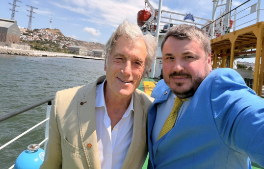 Former Ukrainian President Viktor Yushchenko arrives in Baku