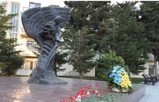 Square housing Taras Shevchenko monument in Baku named after Ukrainian poet