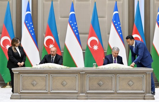 Ceremony for signing and exchanging Azerbaijan–Uzbekistan documents held in Tashkent-VIDEO -UPDATED 