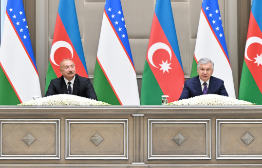 Presidents of Azerbaijan and Uzbekistan delivered press statements